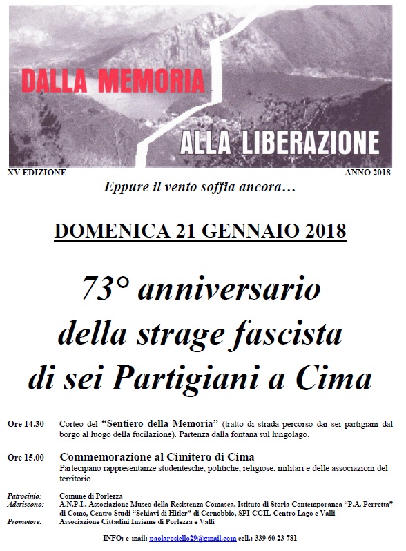 La locandina della commemorazione di Cima